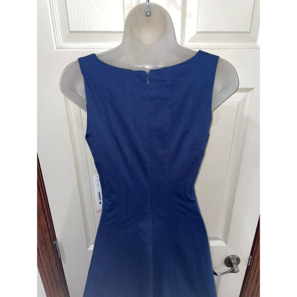 NWT Aqua Navy Blue Sleeveless Midi Fit & Flare Dress Size S - Picture 6 of 10